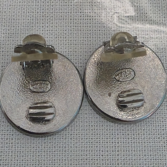 Authentic Chanel CC Silver Button Earrings - Picture 5 of 10